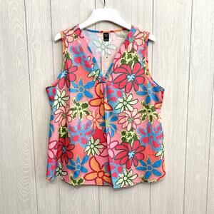 Emery Rose Pink Floral Sleeveless Top Large NWT